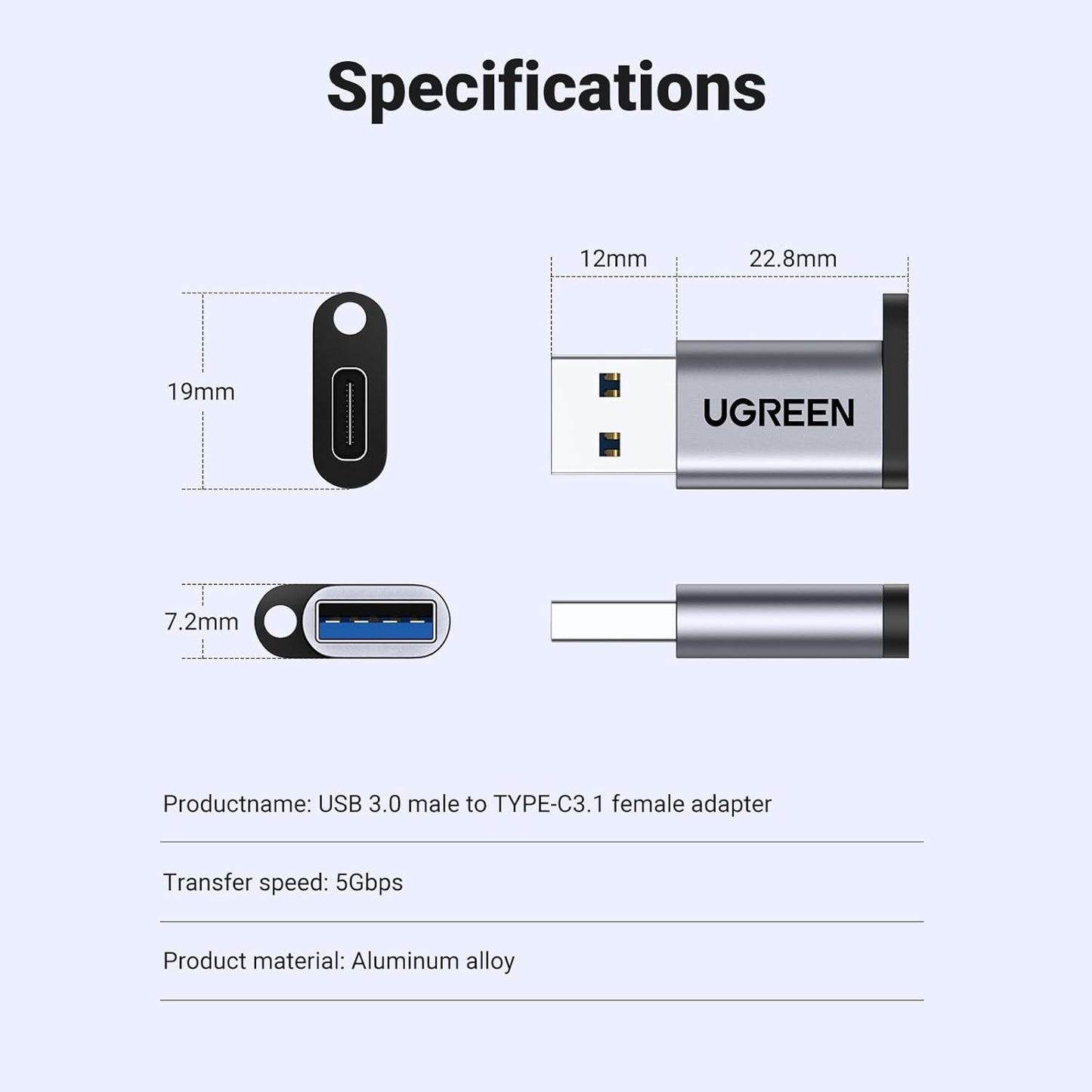 UGREEN USB C TO USB A ADAPTER