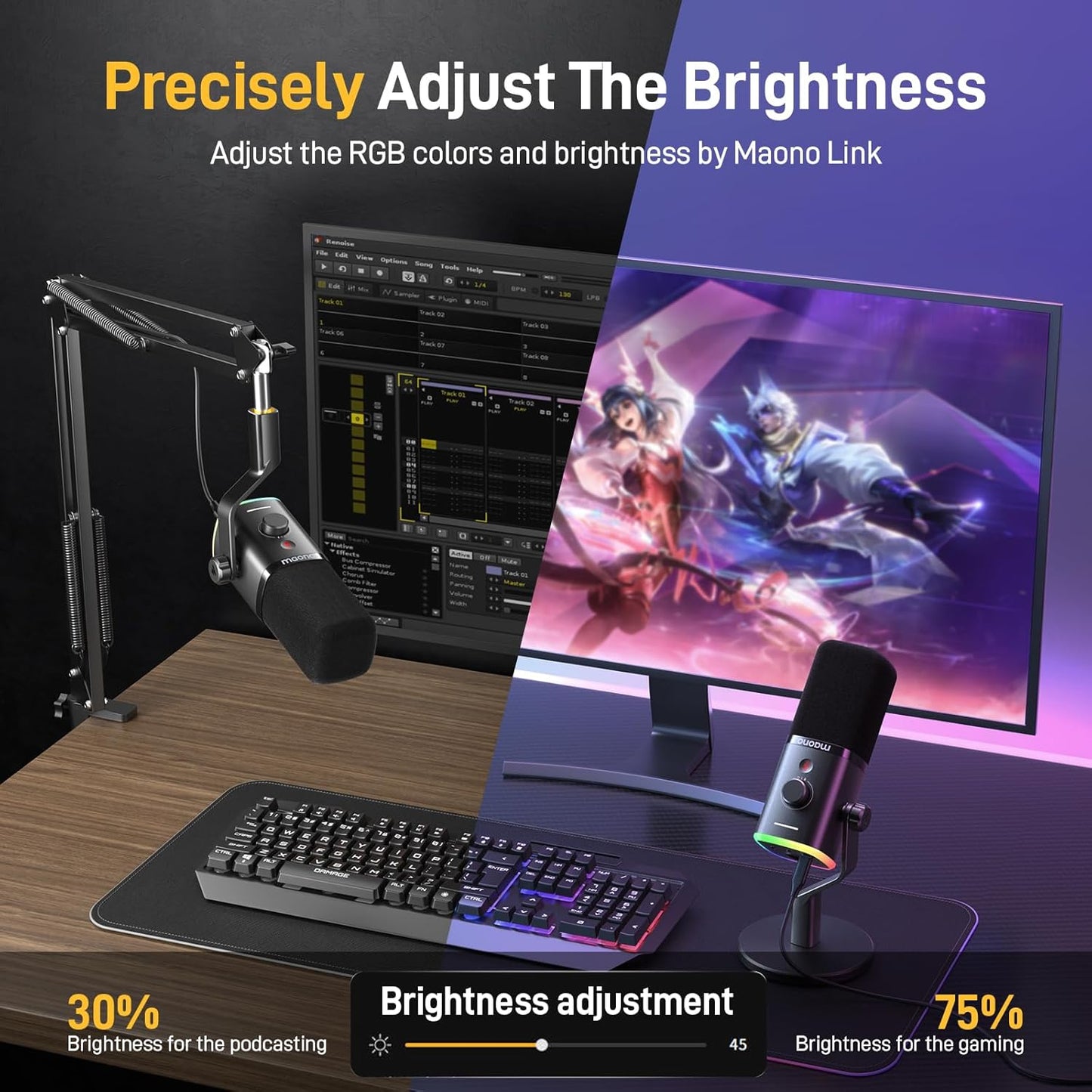MAONO USB XLR DYNAMIC MIC PD100X BOOM ARM BUNDLE