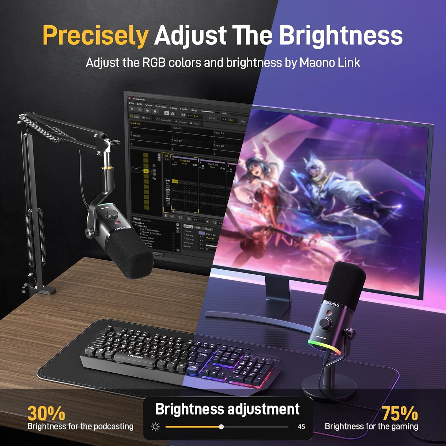 MAONO USB XLR DYNAMIC MIC PD100X BOOM ARM BUNDLE