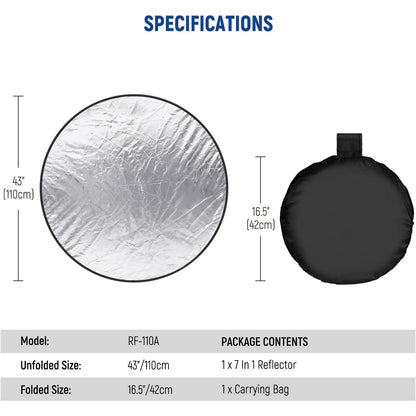 7 IN 1 REFLECTOR & GREEN SCREEN 110 cm