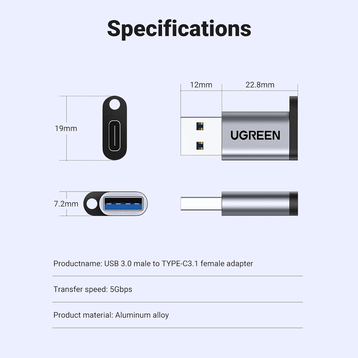 UGREEN USB C TO USB A ADAPTER