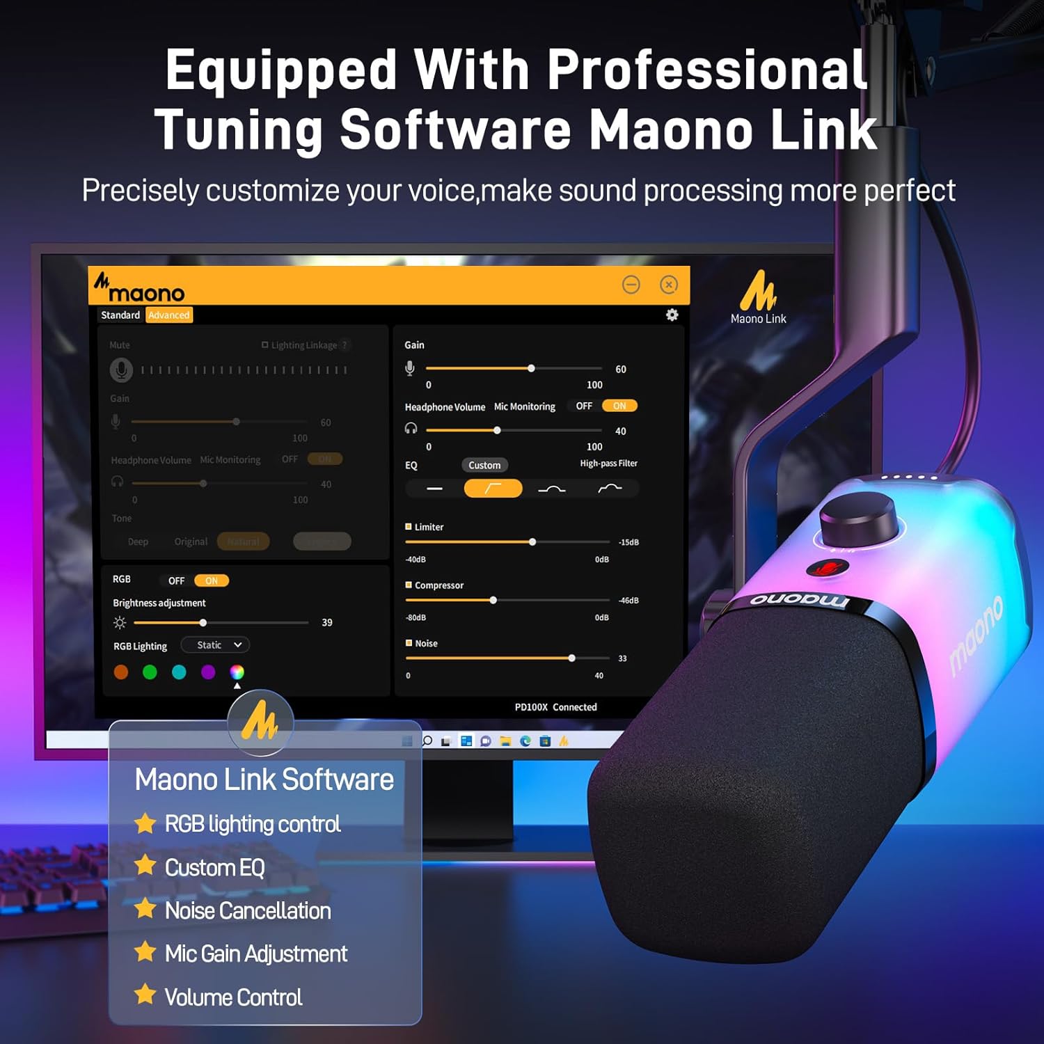 MAONO USB XLR DYNAMIC MIC PD100X