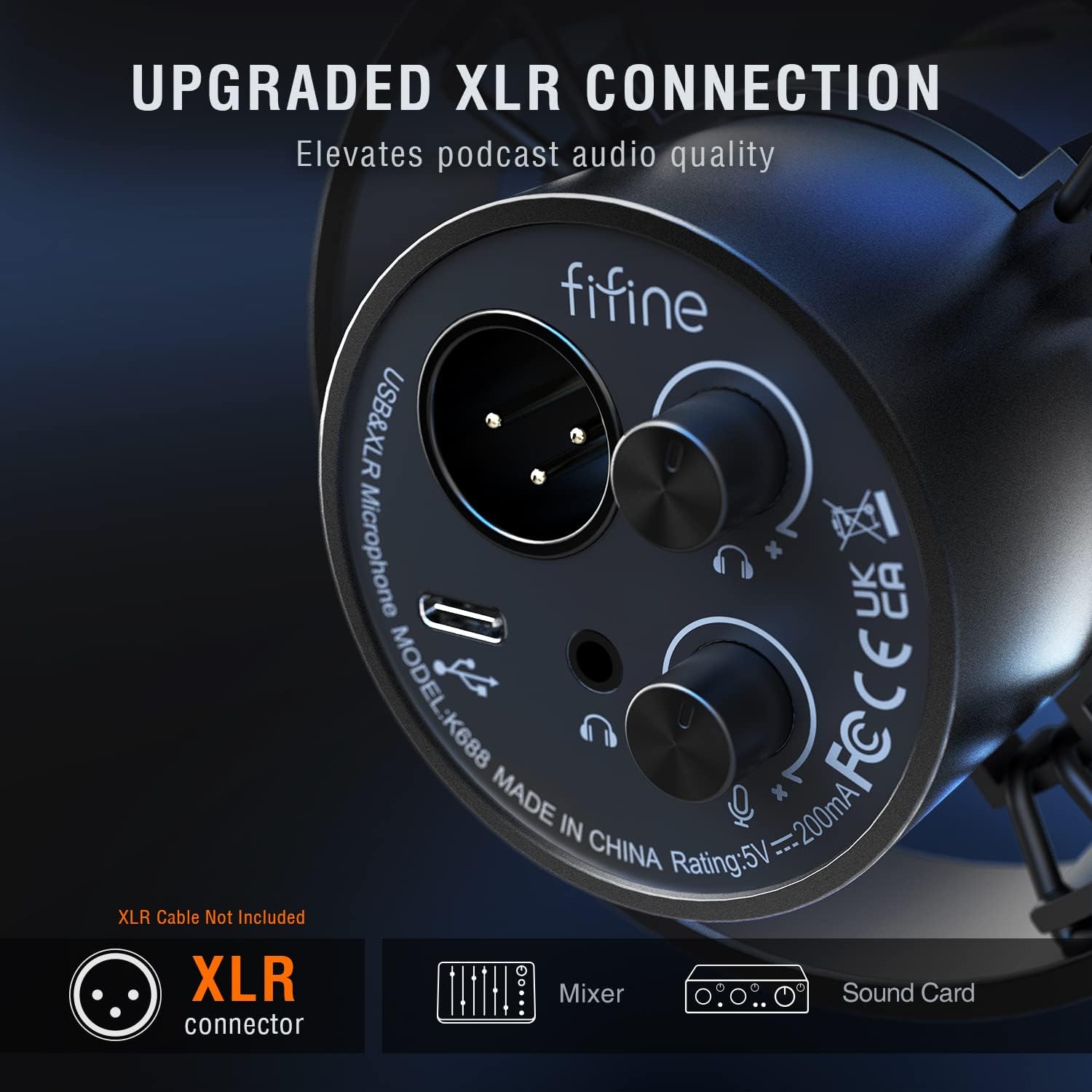 FIFINE K688 USB XLR DYNAMIC MIC