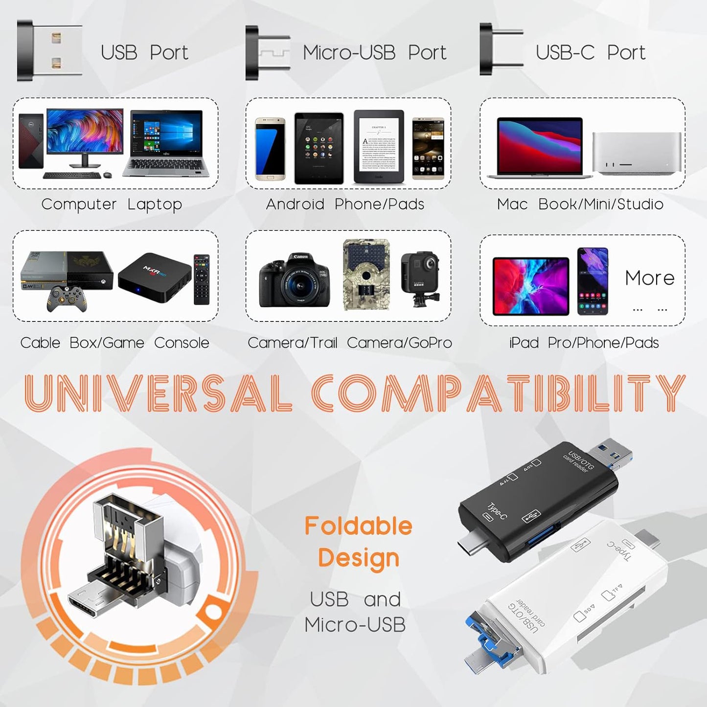 NNBILI 6 IN 1 USB C OTG CARD READER