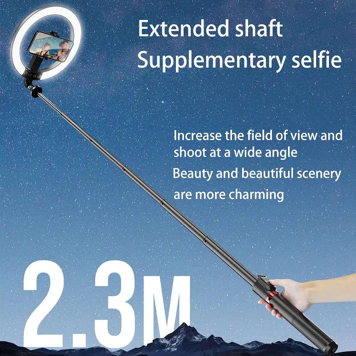 P225-Q Ringlight & Selfie Stick 2.3M